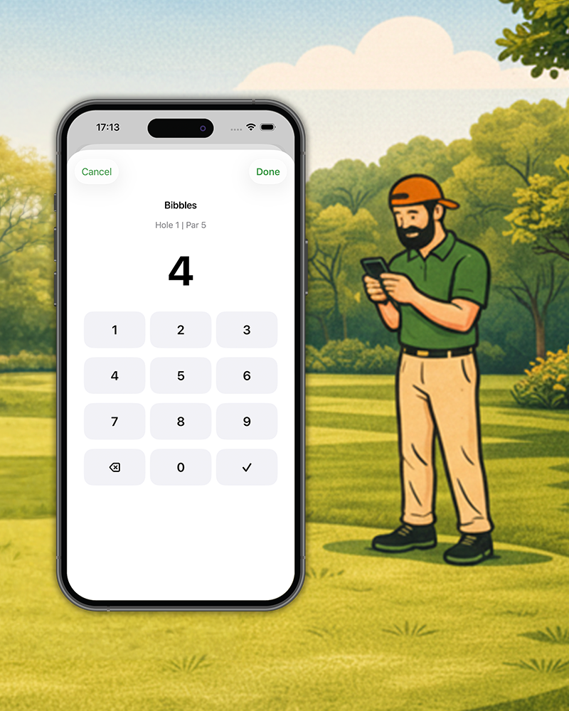 Friends playing golf